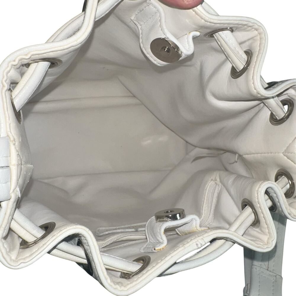 Tignanello White Leather Drawstring Crossbody Bag - image 6